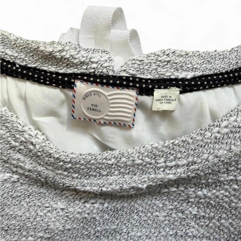 Anthropologie Postmark Gray and Cream Layered Long Sleeve Top - Picture 2 of 5
